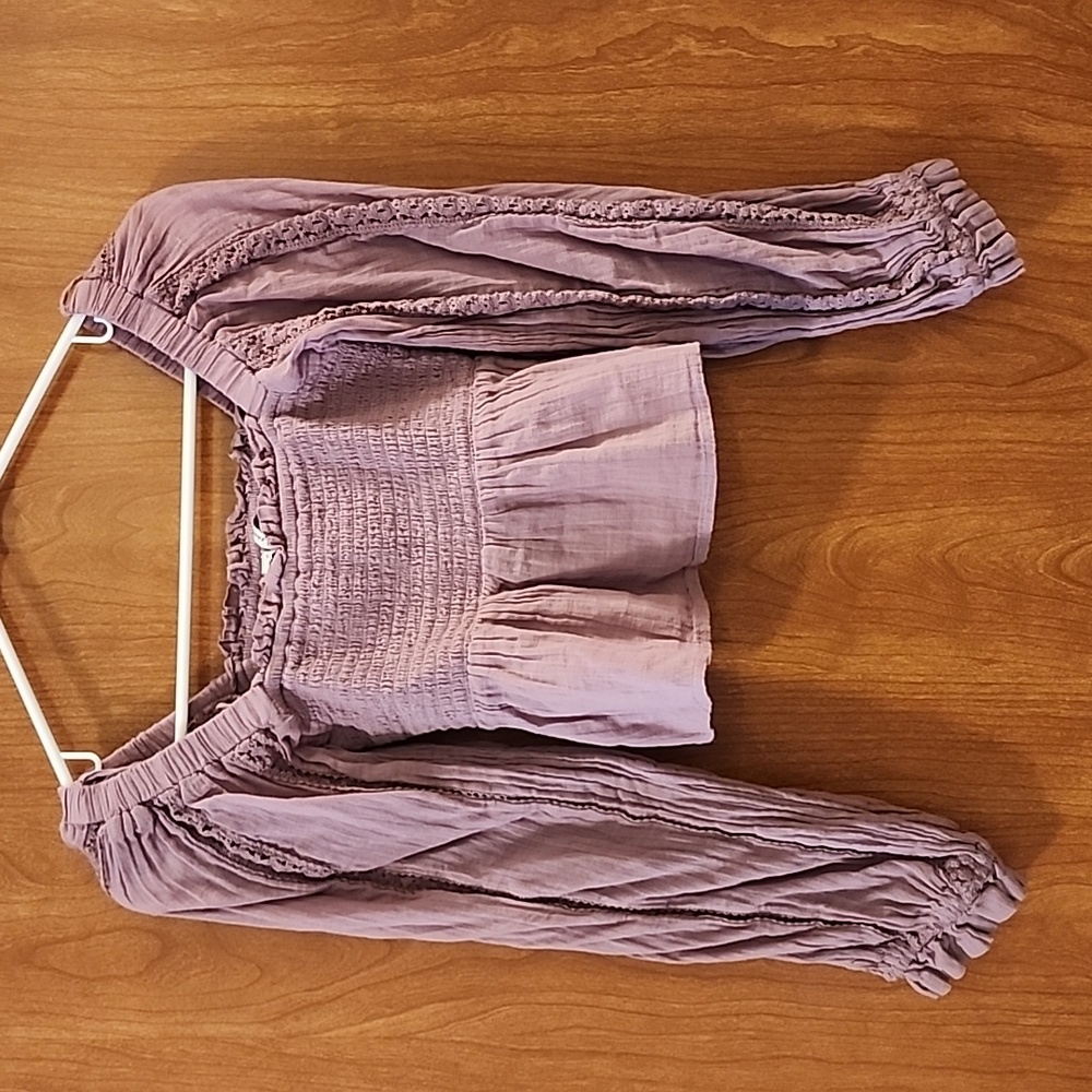 American Eagle Outfitters Mauve Smocked Top